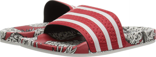 adidas Originals Womens Adilette Slide Sandal Scarlet/Off White/Scarlet 4 - Renee Lane Company