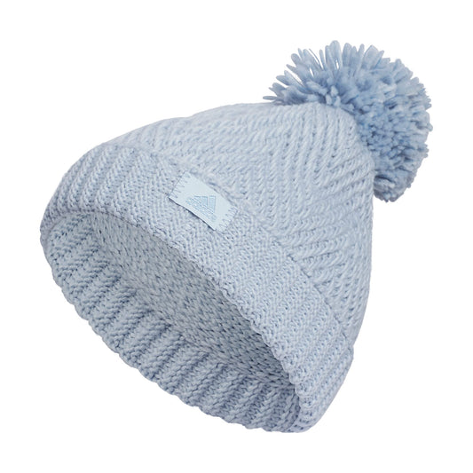 adidas Pom Beanie Kids Cuffed Winter hat/Cap with Pompom for Boys and Girls Wonder Blue/Ash Blue One Size - Renee Lane Company