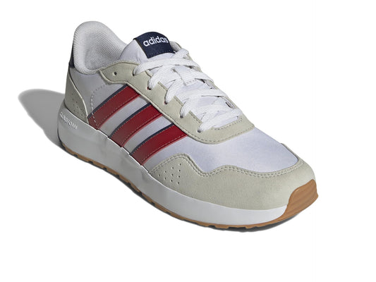 adidas Run 60s Shoes (Big Kid) Sneaker White/Collegiate Red/Dark Blue 4.5 US Unisex - Renee Lane Company