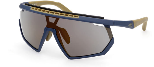 adidas SP0029H 92G 99MM Blue/other/Brown Mirror Shield Sunglasses for Men + BUNDLE With Designer iWear Kit - Renee Lane Company