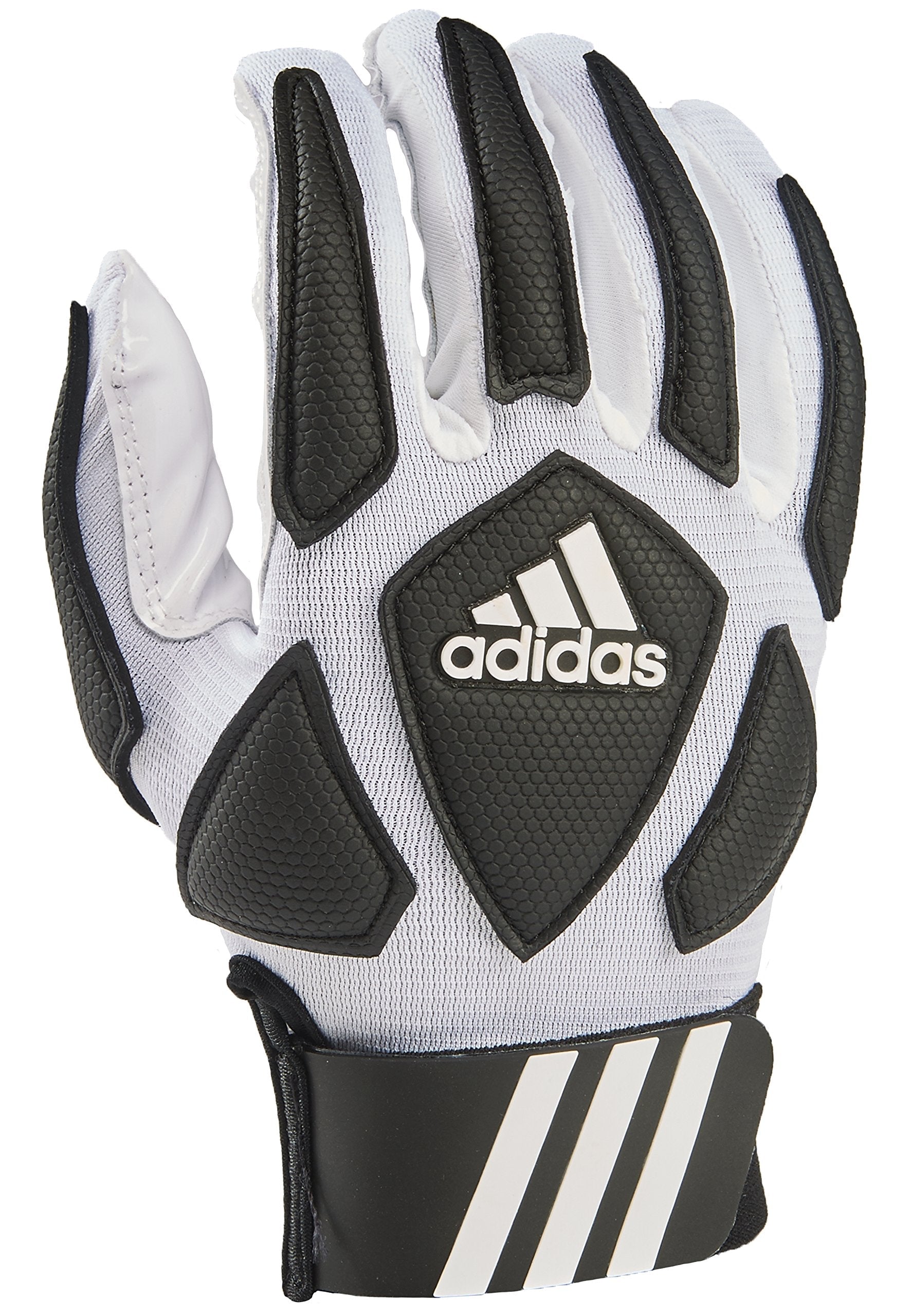adidas Scorch Destroy 2 Lineman Adult Gloves Full Finger White/Black Small - Renee Lane Company