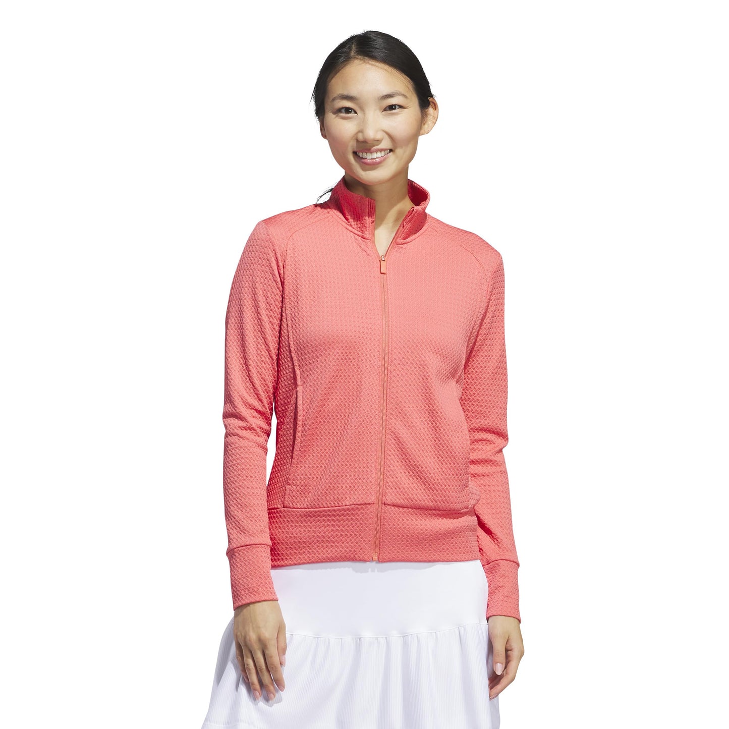 adidas Standard Womens Ultimate365 Textured Jacket preloved Scarlet - Renee Lane Company