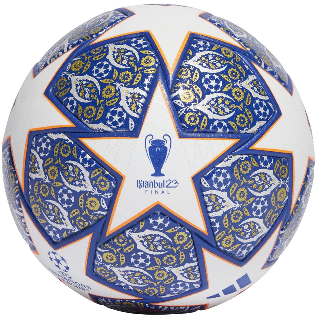 adidas UCL Istanbul Pro Match Ball - Celebrate Istanbuls Legacy with a High-Performance Ball White/Team Royal Blue/Solar Orange/Silver MET. Size 5 - Renee Lane Company