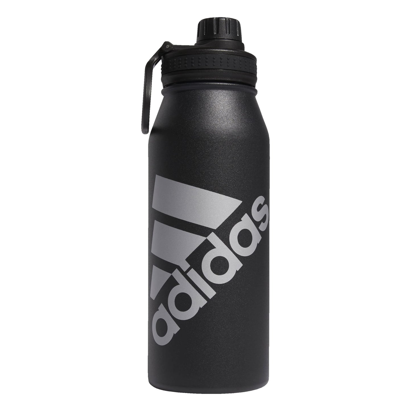 adidas Unisex 1 Liter (32 oz) Metal Water Bottle Black/Silver Metallic One Size - Renee Lane Company