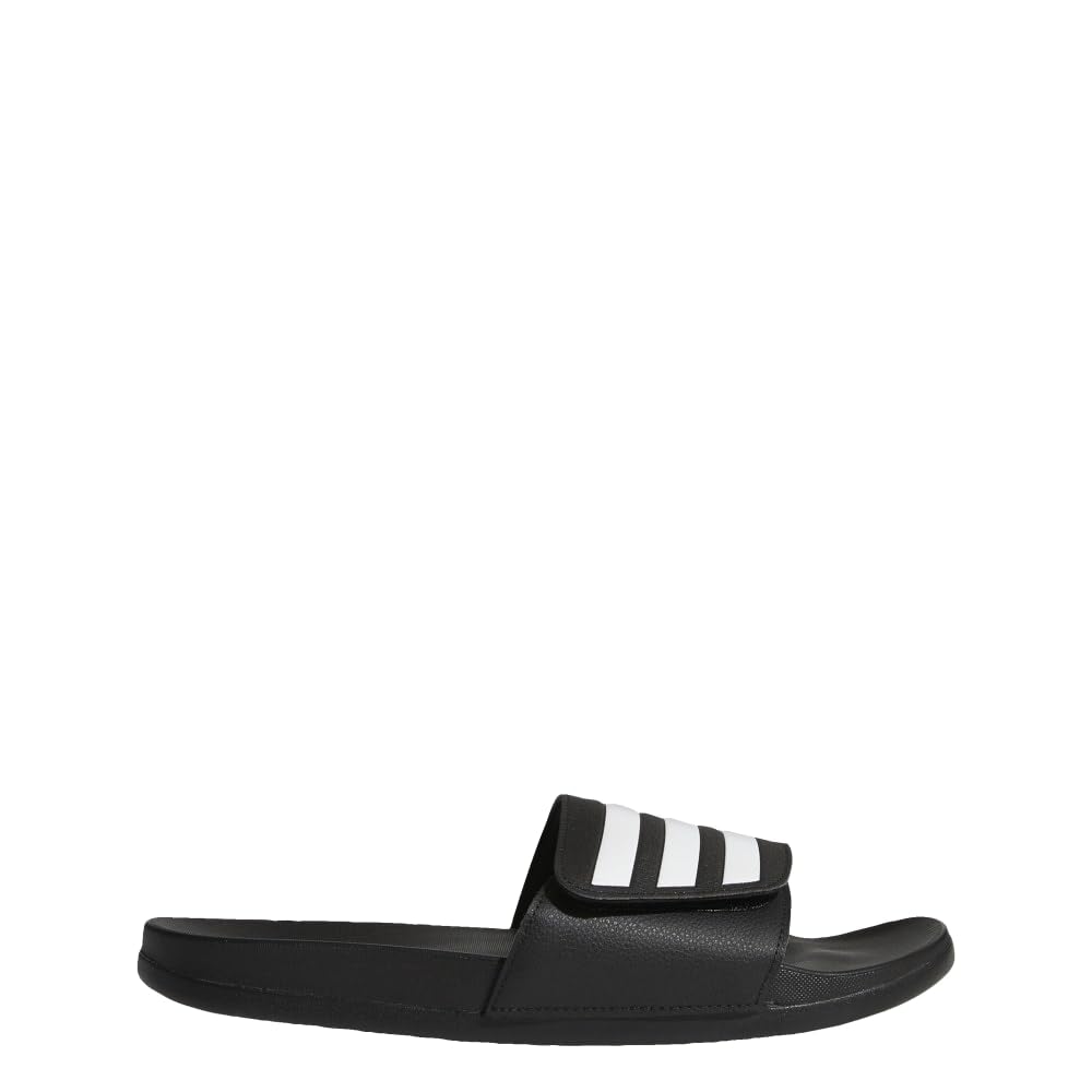 adidas Unisex Adilette Comfort Adjustable Slides Sandal Black/White/Black 13 US Men - Renee Lane Company