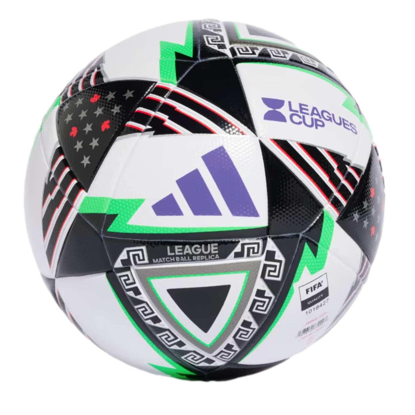 adidas Unisex-Adult Leagues Cup Soccer Ball White/Black/Purple 5 - Renee Lane Company