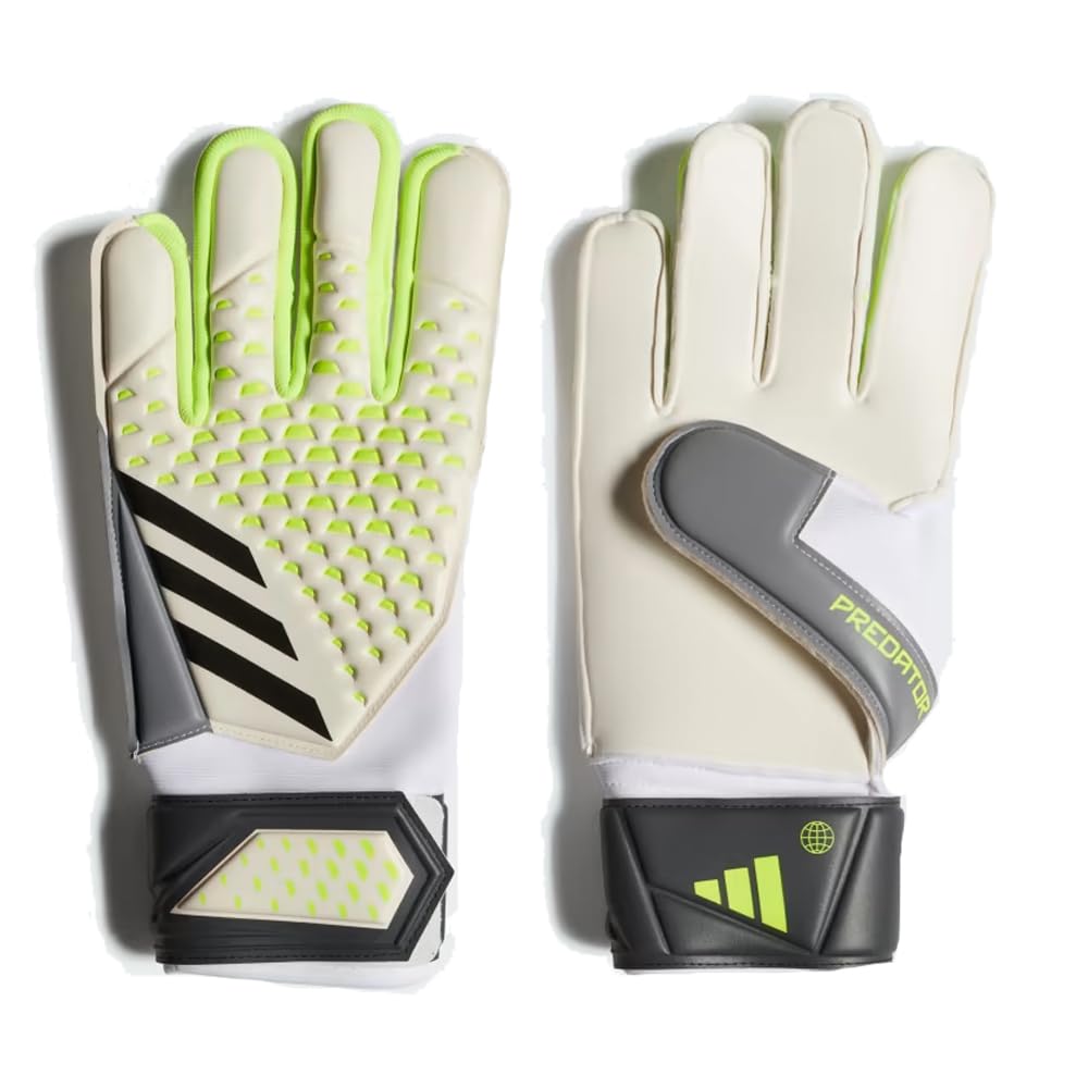adidas Unisex-Adult Match Predator Goalie Gloves White/Lucid Lemon/Black 7 - Renee Lane Company