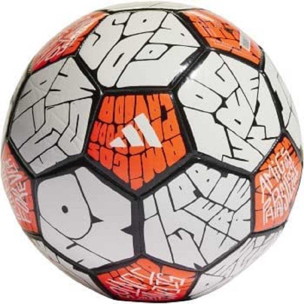 adidas Unisex-Adult Messi Club Ball White/Black/Solar Red 3 - Renee Lane Company