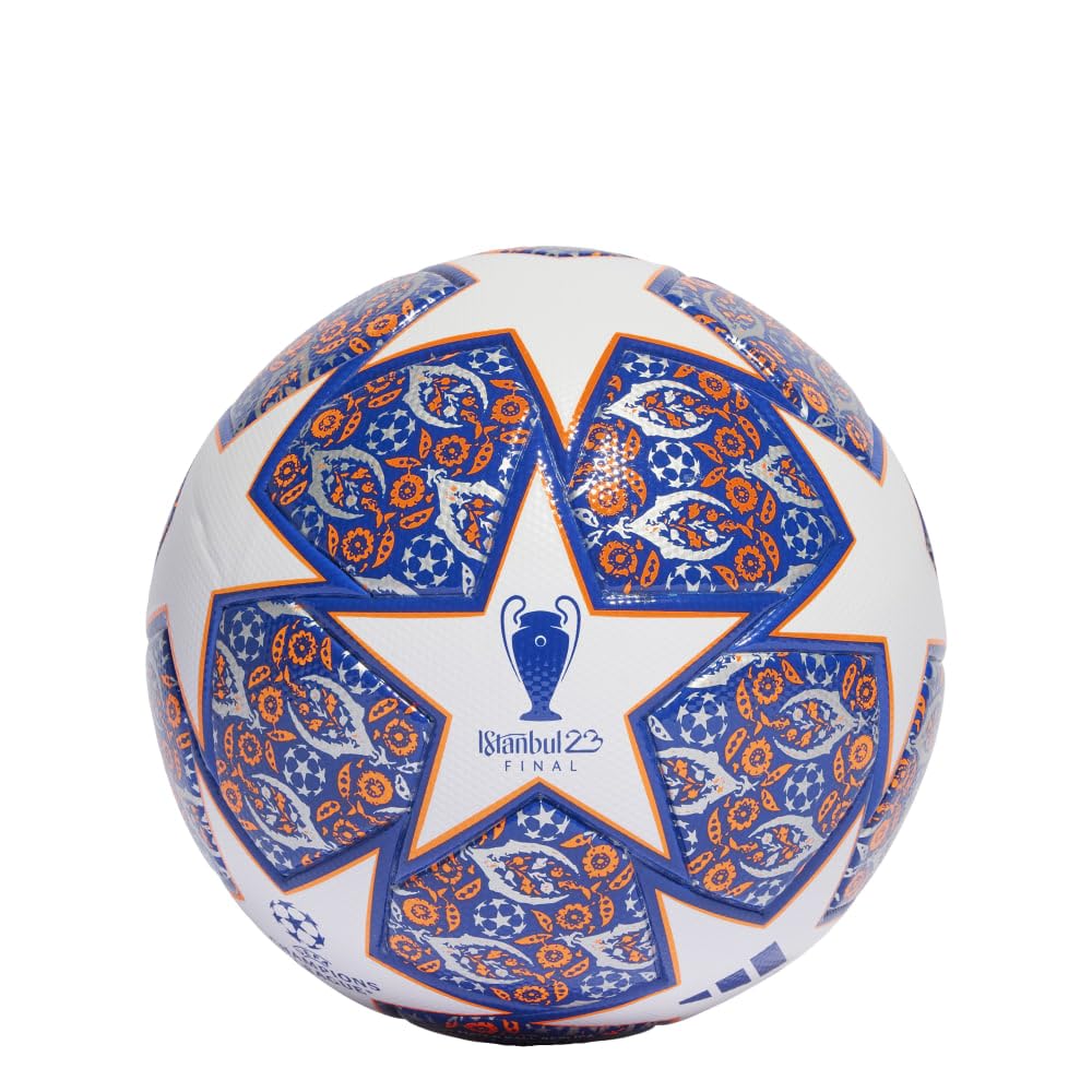 adidas Unisex-Adult UCL League Ball White/Team Royal Blue/Solar Orange/Silver Metallic 4 - Renee Lane Company