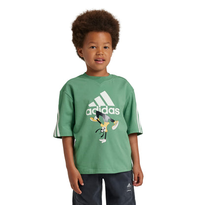 adidas Unisex Kids Disney Mickey Mouse T-Shirt Preloved Green/Off White - Renee Lane Company