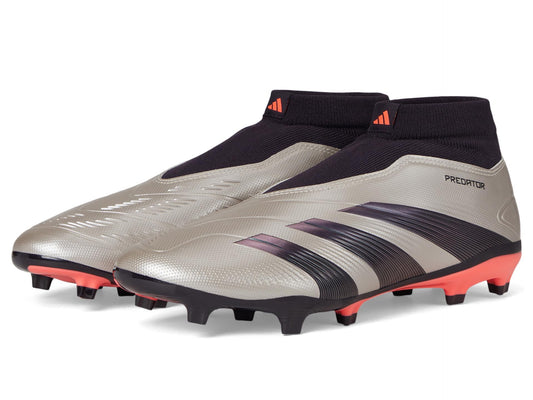adidas Unisex Predator League Laceless Firm Ground Sneaker Platin Metallic/Aurora Black/Turbo 10 US Men - Renee Lane Company