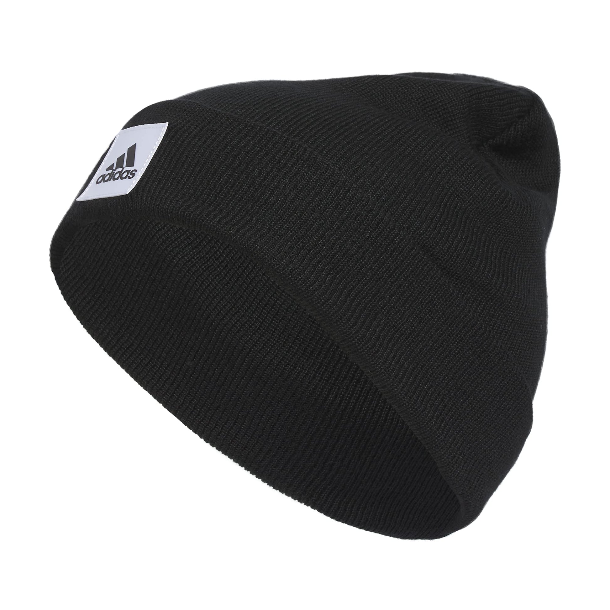 adidas Womens 1x1 Beanie Standard fit Cuffed Acrylic Knit hat/Cap for Winter Black/White F23 One Size - Renee Lane Company