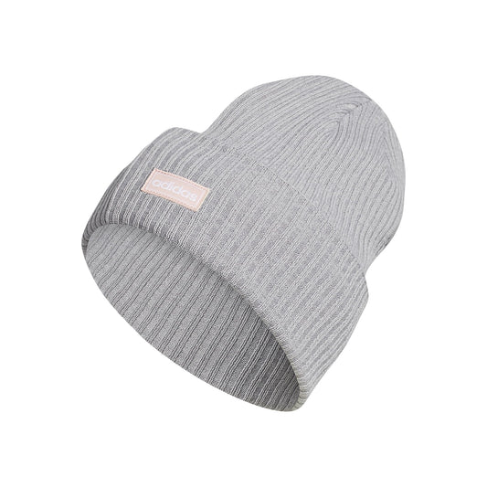 adidas Womens 4 Inch Cuff Fold Beanie Clear Onix Grey-Light Onix Grey/Vapour Pink/White One Size - Renee Lane Company