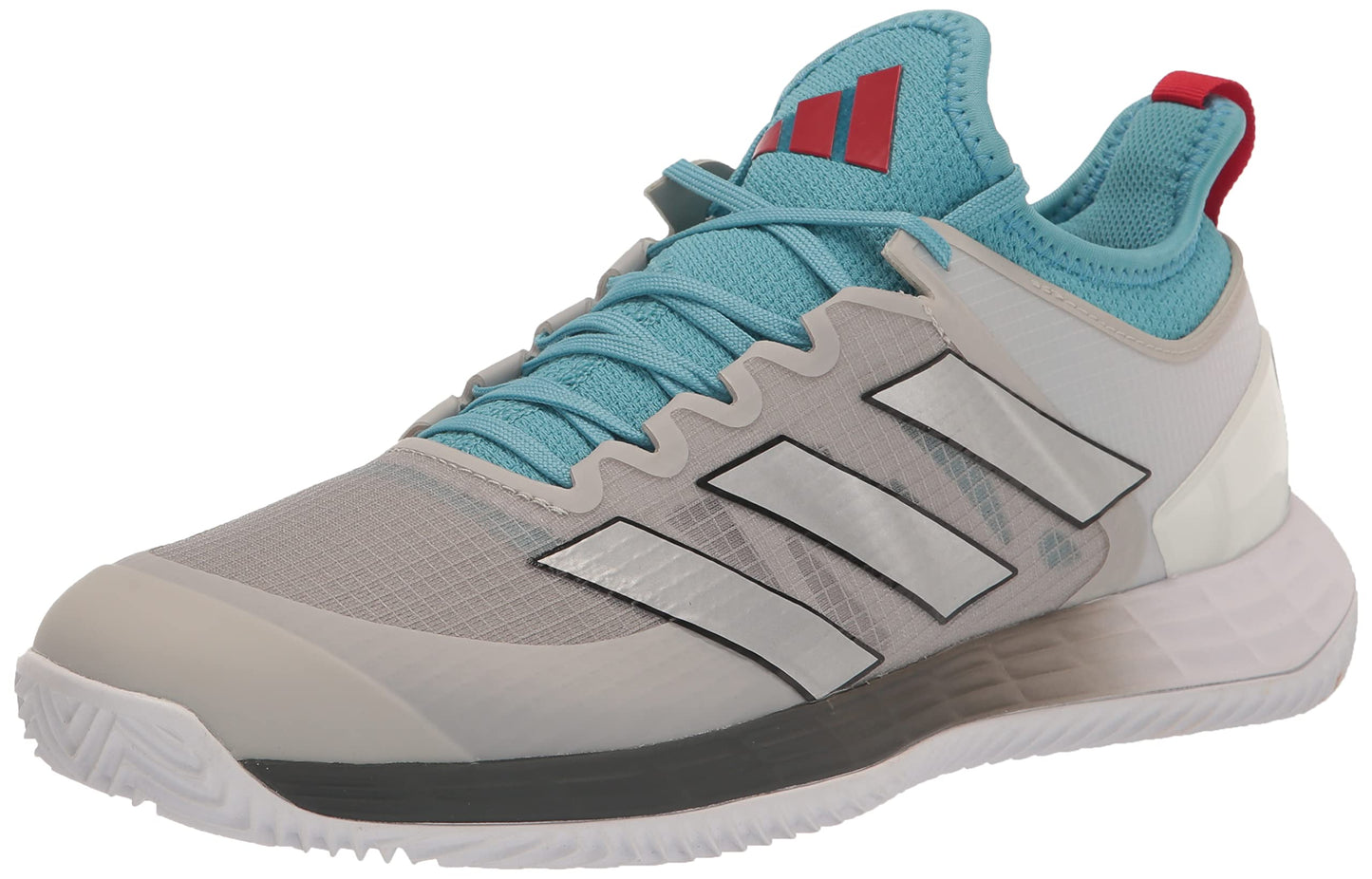 adidas Womens Adizero Ubersonic 4 Tennis Shoe Metal Grey/Silver Metallic/Preloved Blue (Clay) 8.5 - Renee Lane Company