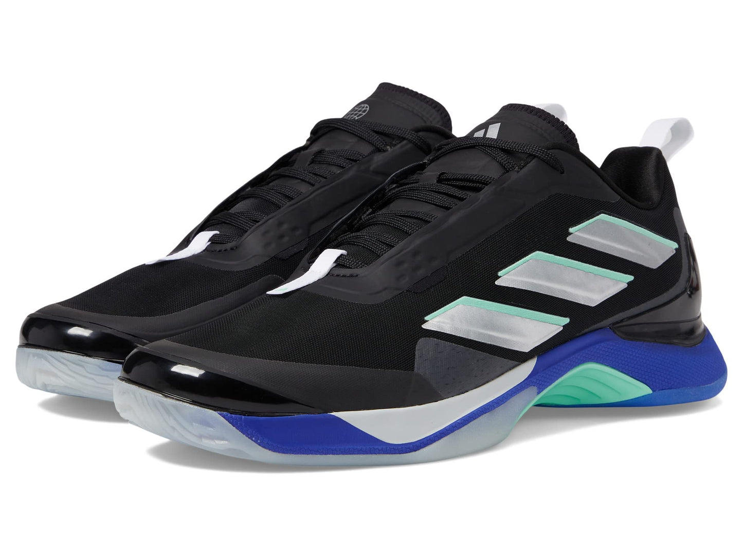 adidas Womens Avacourt Sneaker Black/Silver Metallic/Lucid Blue 10.5 - Renee Lane Company