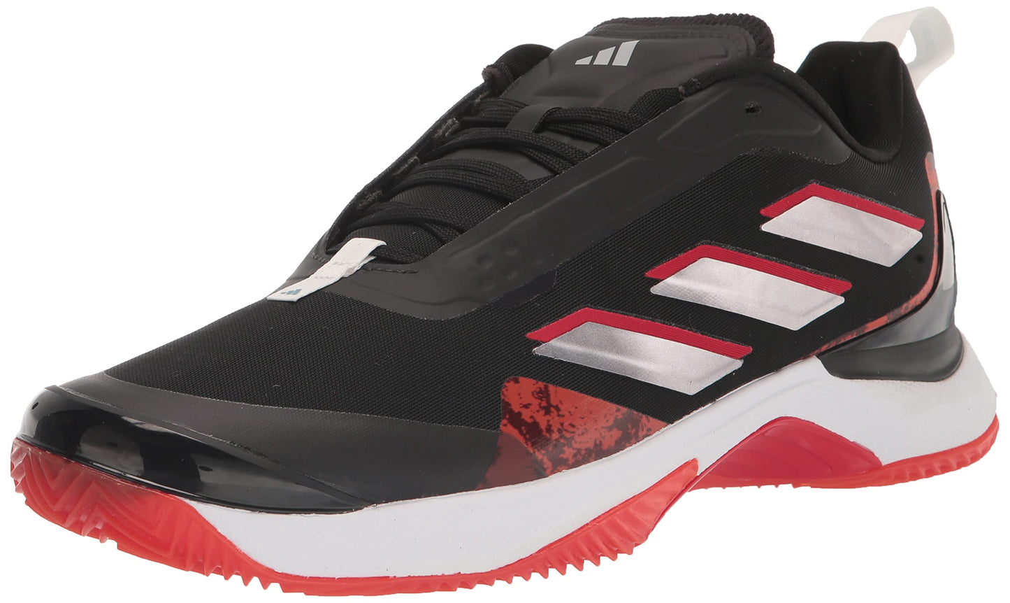 adidas Womens Avacourt Tennis Shoe Black/Taupe Metallic (Clay) 6 - Renee Lane Company