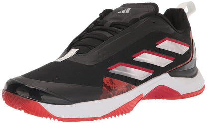 adidas Womens Avacourt Tennis Shoe Black/Taupe Metallic (Clay) 6 - Renee Lane Company