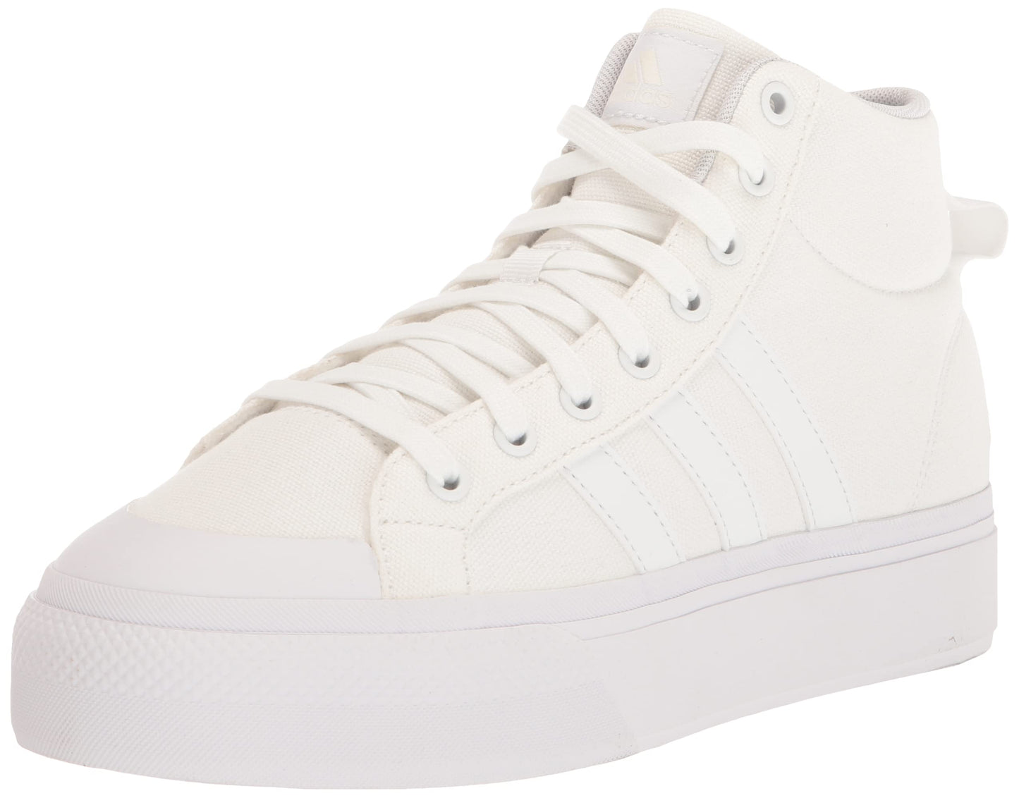 adidas Womens Bravada 2.0 Mid Platform Skate Shoe White/White/Chalk White 10 - Renee Lane Company