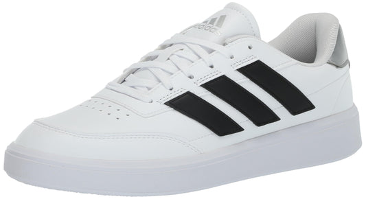 adidas Womens Courtblock Sneaker White/Black/Silver Metallic 6.5 - Renee Lane Company