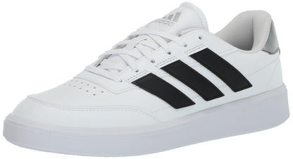 adidas Womens Courtblock Sneaker White/Black/Silver Metallic 6.5 - Renee Lane Company