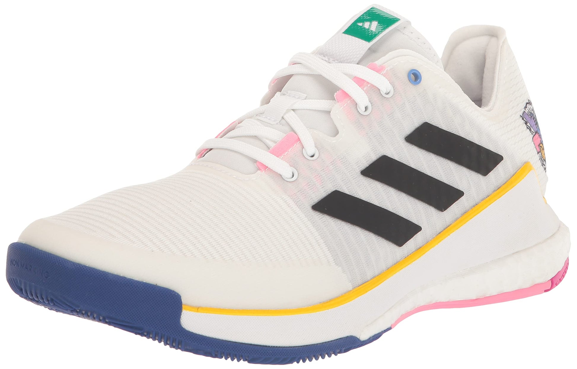 adidas Womens Crazyflight Sneaker White/Core Black/Core Black 9 - Renee Lane Company