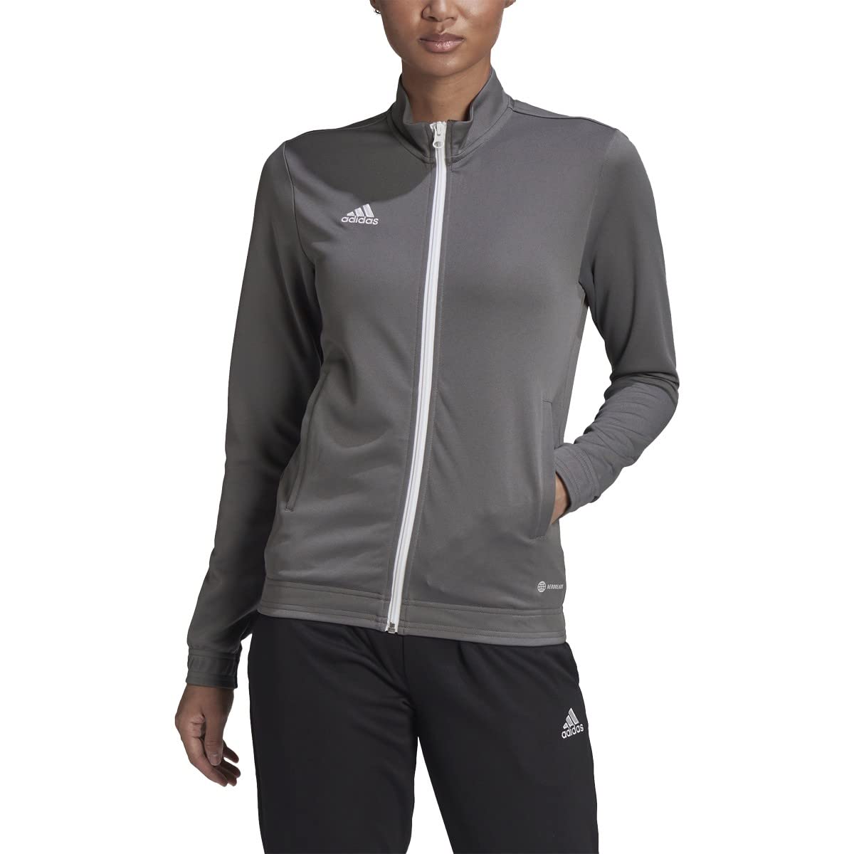adidas Womens Entrada 22 Track Jacket Team Grey Four Large - Renee Lane Company