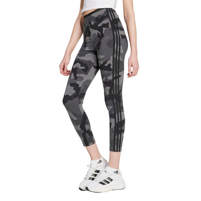 adidas Womens Essentials 3-Stripes Camouflage Printed 7/8 Length Leggings Black - Renee Lane Company