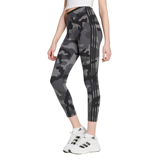 adidas Womens Essentials 3-Stripes Camouflage Printed 7/8 Length Leggings Black - Renee Lane Company