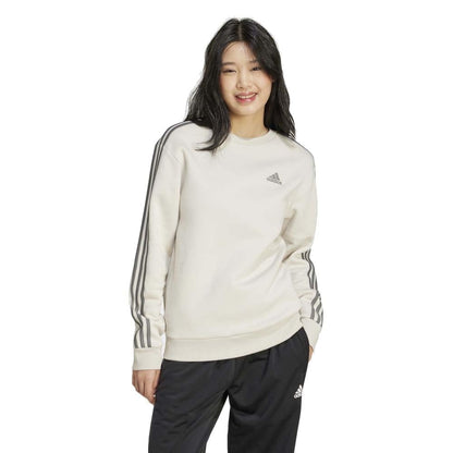 adidas Womens Essentials 3-Stripes Fleece Sweatshirt Alumina - Renee Lane Company