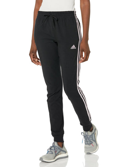 adidas Womens Essentials 3-Stripes Pants Black/Clear Pink X-Large - Renee Lane Company