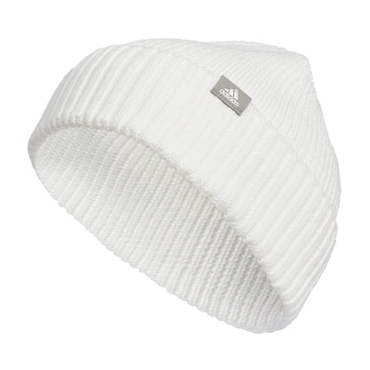 adidas Womens Fashioned Fold Beanie White/Grey/Silver Metallic F23 One Size - Renee Lane Company