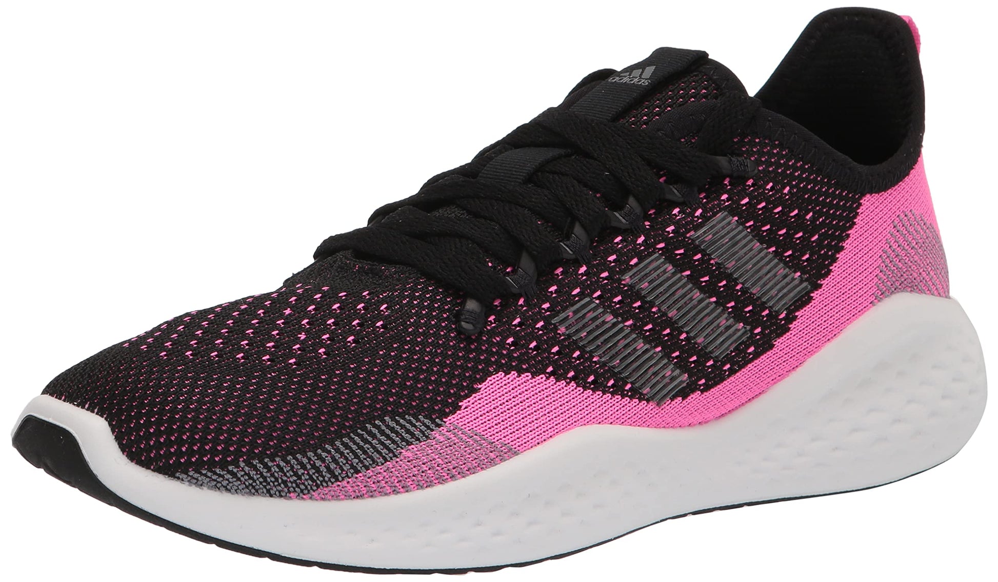 adidas Womens Fluidflow 2.0 Running Shoe Screaming Pink/Grey/Black 7 - Renee Lane Company
