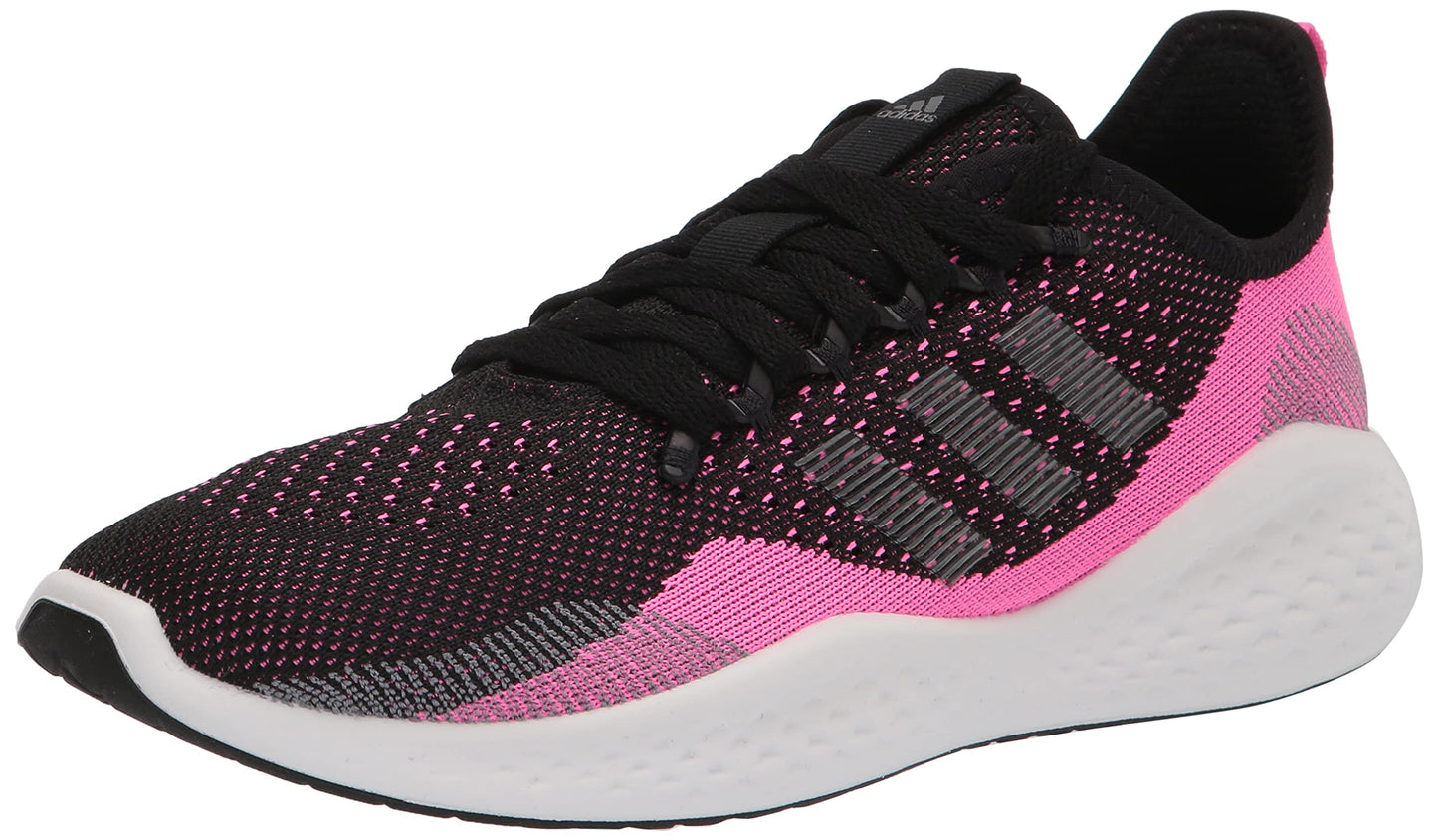 adidas Womens Fluidflow 2.0 Running Shoe Screaming Pink/Grey/Black 7 - Renee Lane Company