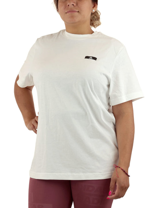 adidas Womens Label Short Sleeve T-Shirt White X-Large - Renee Lane Company