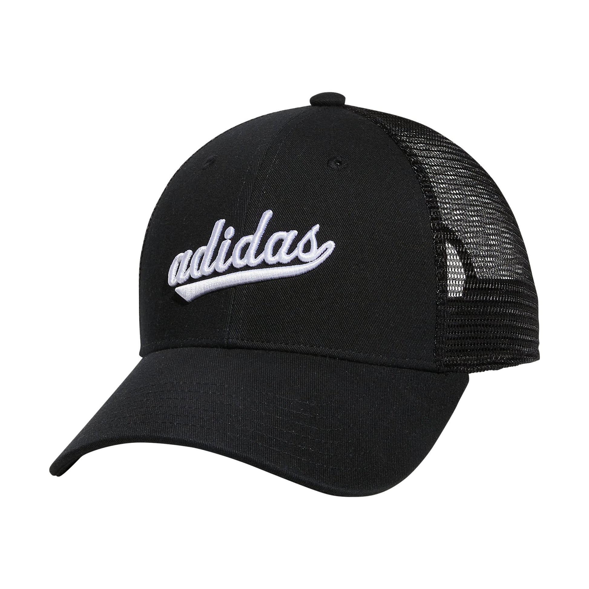adidas Womens Mesh Back Snapback Cap Adjustable Fit Trucker Hat Black/White One Size - Renee Lane Company