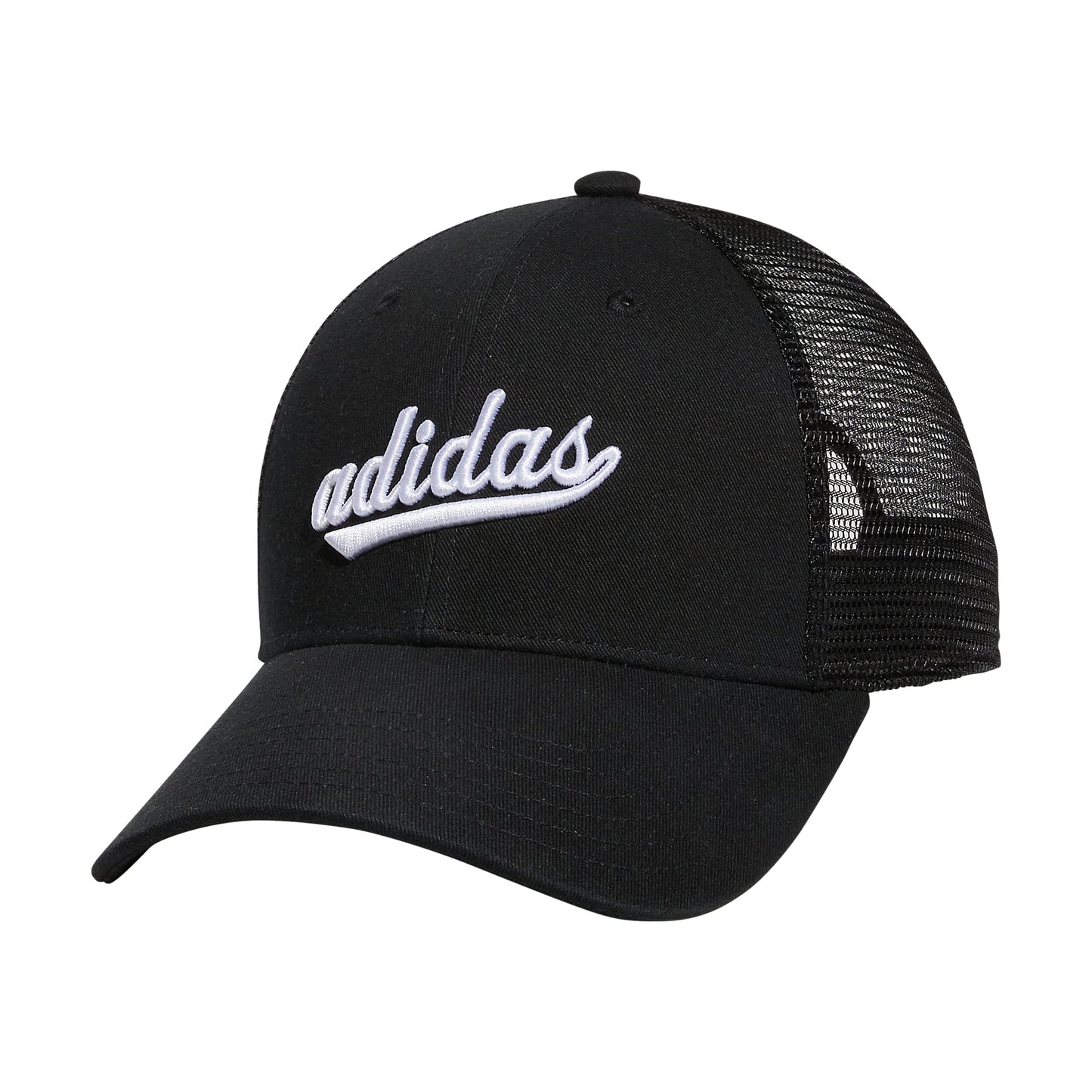 adidas Womens Mesh Back Snapback Cap Adjustable Fit Trucker Hat Black/White One Size - Renee Lane Company