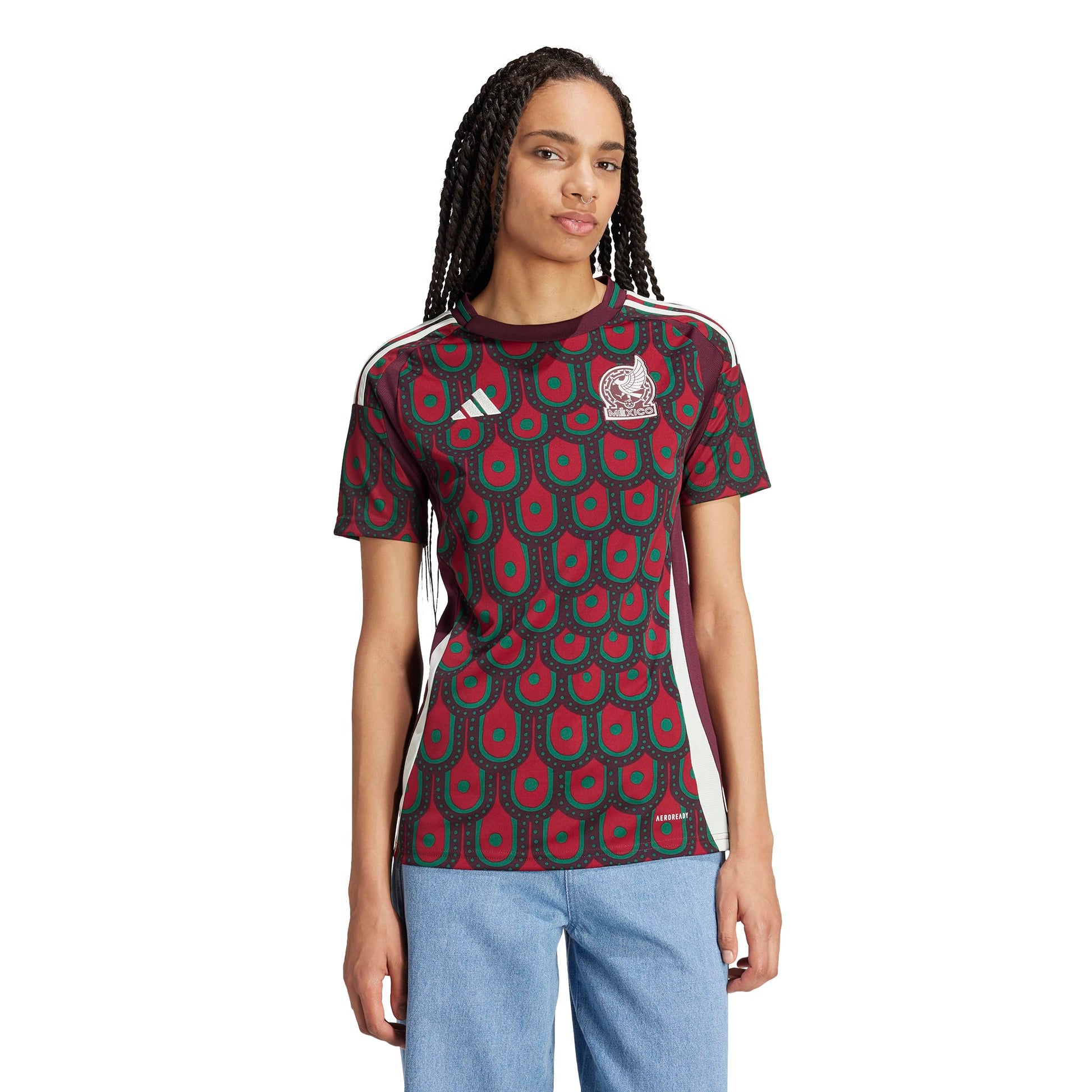adidas Womens Mexico 24 Home Jersey Multicolor X-Small - Renee Lane Company