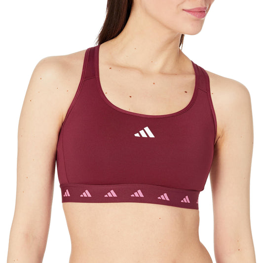 adidas Womens Powerreact Training Medium-Support Techfit Bra Shadow Red/Linen Large DD - Renee Lane Company