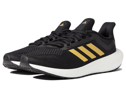 adidas Womens Pureboost 22 Running Shoe Black/Gold Metallic/Carbon 6 - Renee Lane Company