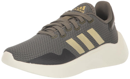 adidas Womens Puremotion 2.0 Sneaker Olive Strata/Gold Metallic/Off White 9 - Renee Lane Company