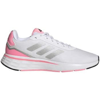 adidas Womens STARTYOURRUN Running Shoe White/Silver Metallic/Beam Pink 9 - Renee Lane Company