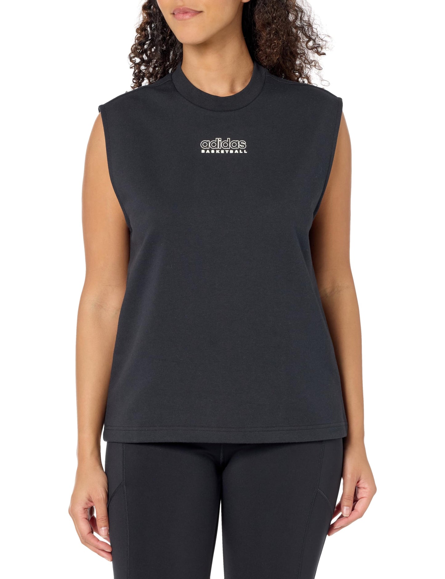 adidas Womens Select Sleeveless Top Black/White Medium - Renee Lane Company