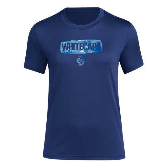 adidas Womens Short Sleeve Pre-Game T-Shirt Team Navy Blue/Vancouver Whitecaps X-Large - Renee Lane Company