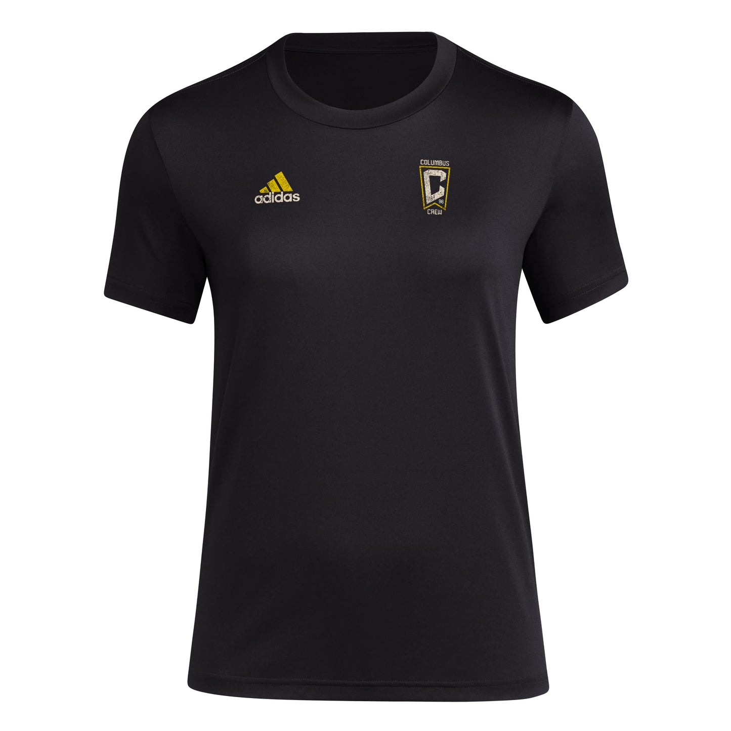 adidas Womens Size Short Sleeve Pre-Game T-Shirt Black/Columbus Crew Small Tall - Renee Lane Company