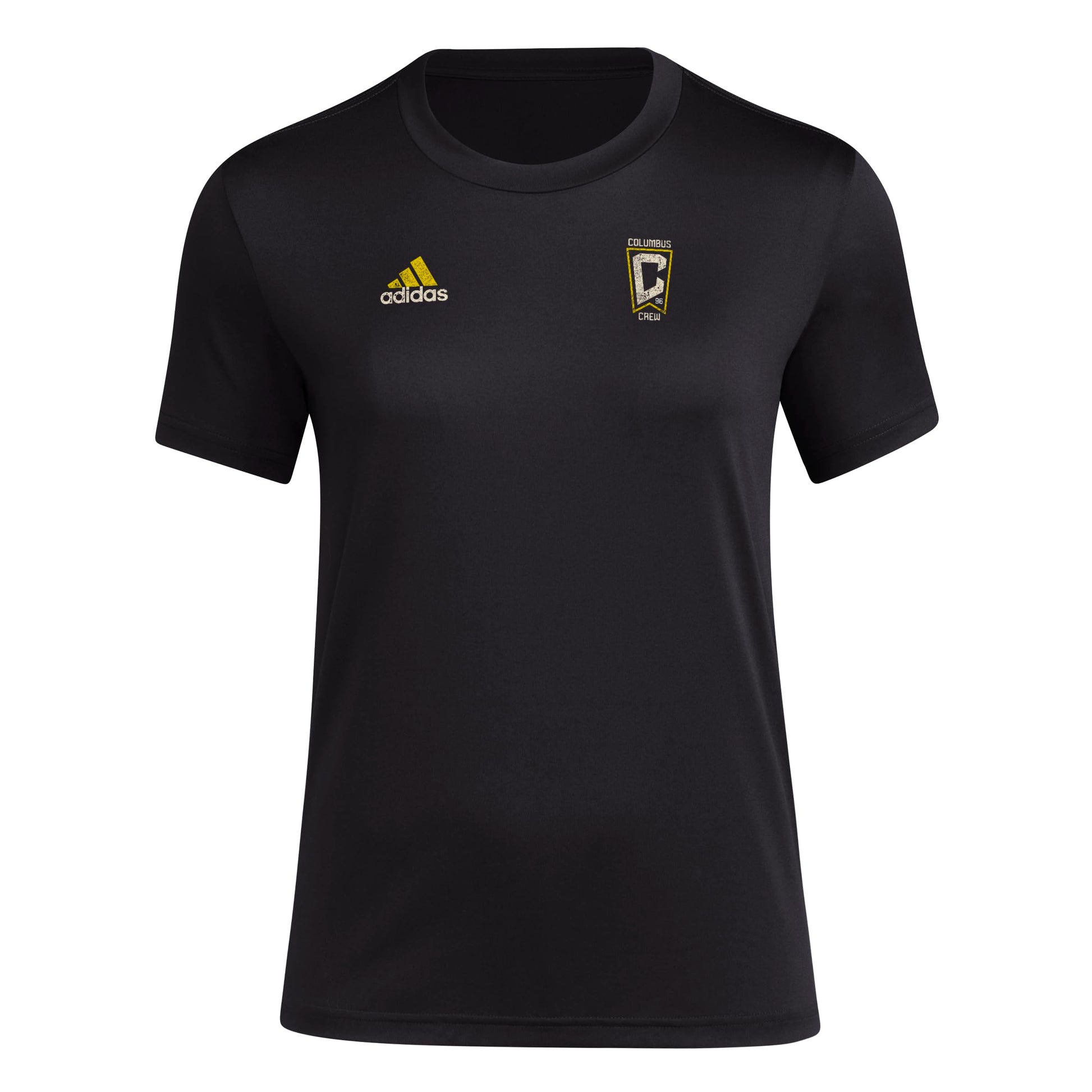 adidas Womens Size Short Sleeve Pre-Game T-Shirt Black/Columbus Crew Small Tall - Renee Lane Company