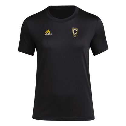 adidas Womens Size Short Sleeve Pre-Game T-Shirt Black/Columbus Crew Small Tall - Renee Lane Company