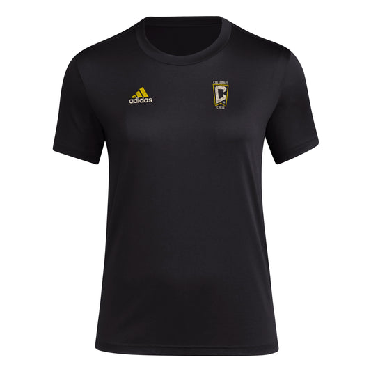adidas Womens Size Short Sleeve Pre-Game T-Shirt Black/Columbus Crew Small Tall - Renee Lane Company