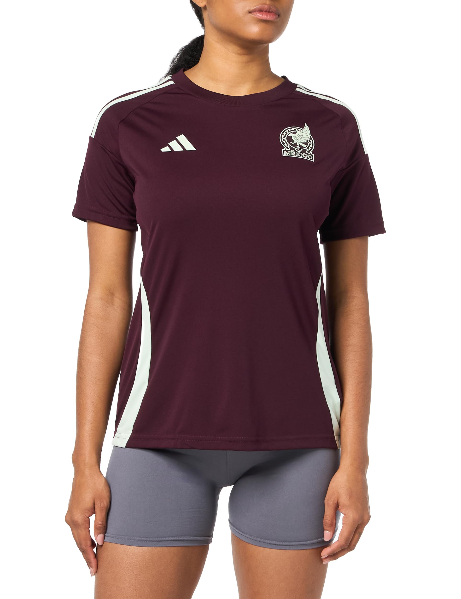 adidas Womens Standard Mexico 2024 Home Fan Jersey Dark Burgundy - Renee Lane Company