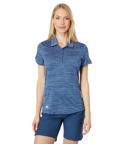 adidas Womens Standard Space Dye Polo Shirt Crew Navy/White X-Small - Renee Lane Company