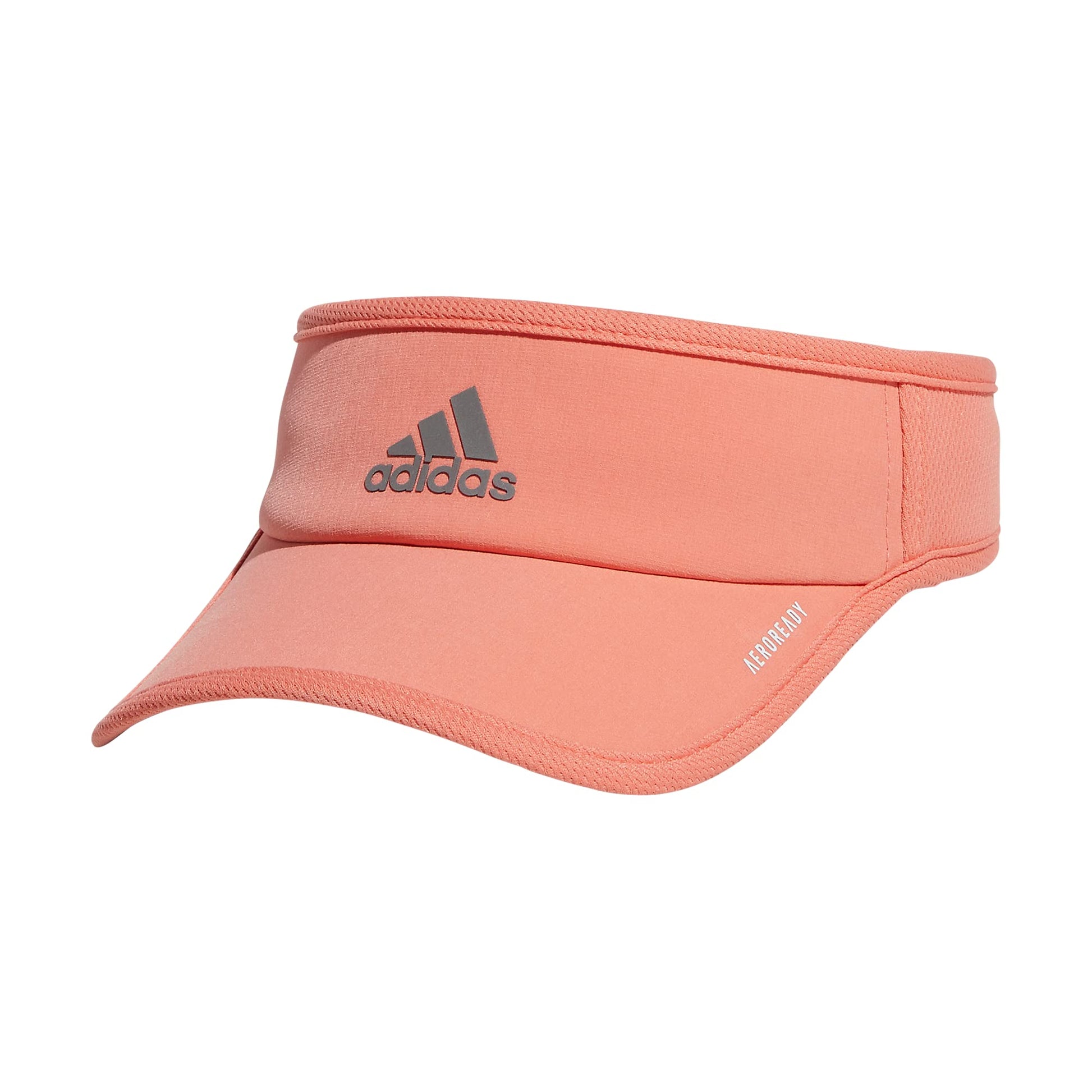 adidas Womens Superlite Visor Discontinued Semi Coral Fusion Pink/Silver Metallic One Size - Renee Lane Company